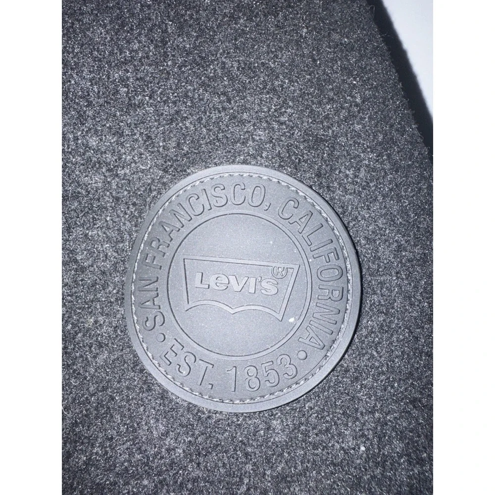 Levi Strauss Wool Blend Jacket‎ Mens Gray Hooded Full Zip Button Quilted Lined